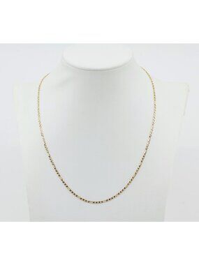 Unique 14K Solid Yellow Gold Designer Figaro Link Chain Necklace - 17.50" Length